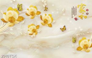 Tranh thêu hoa sen hồng và cá chép vàng bên đàn bướm