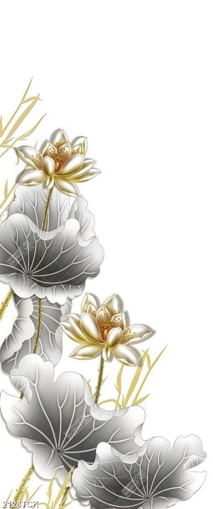 Tranh những bông hoa sen dáp vàng bên chiếc lá xanh