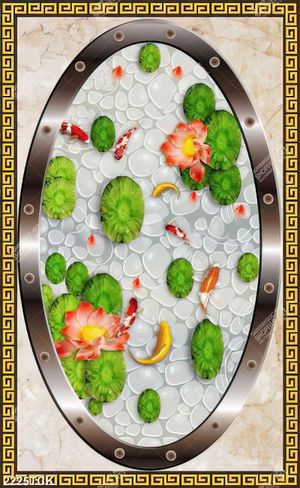 Tranh những chiếc lá sen xanh non trên mặt nước trong