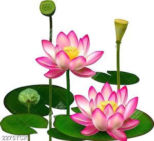 Tranh in uv những chiếc lá xanh đan xen bông hoa sen