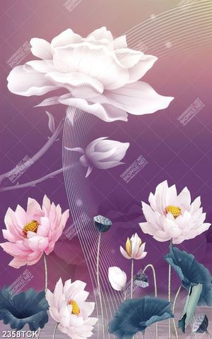 Tranh những bông hoa sen hồng xinh đẹp trang trí tường