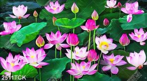 Tranh bông hoa sen vàng khoe sắc xinh đẹp trong đêm tối
