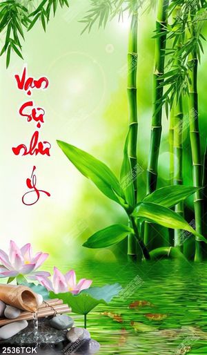 Tranh in tường đầm hoa sen hồng  và đôi thiên nga