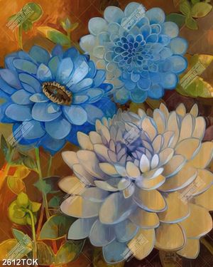 Tranh in canvas những bông hoa sen nhiều cánh trắng