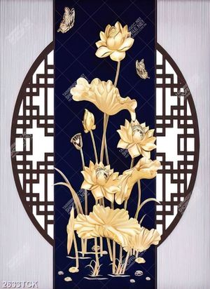 Tranh những bông hoa sen hồng chen chúc lá về đêm