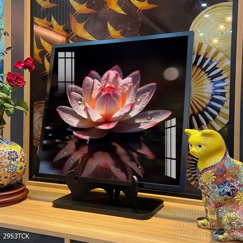 Mẫu tranh decor tường cá chép hoa sen 