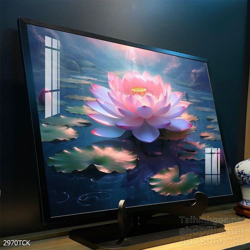 Mẫu tranh decor tường cá chép hoa sen 