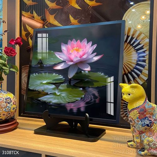 Tranh decor tường phòng khách cá chép hoa sen