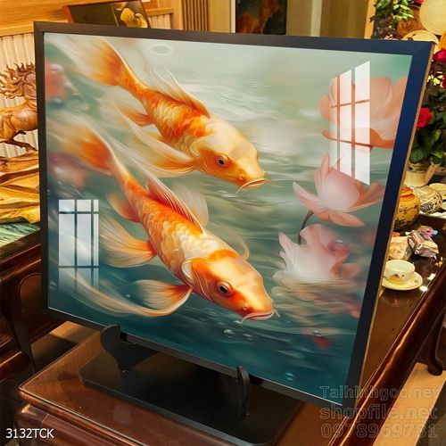 Tranh cá chép hoa sen đẹp mang nhiều ý nghĩa 