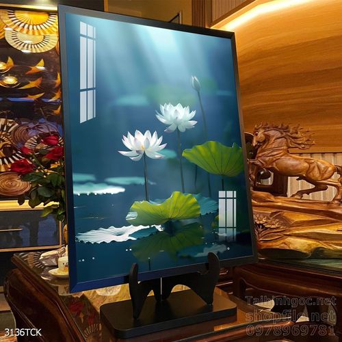 Tranh cá chép hoa sen cực đẹp