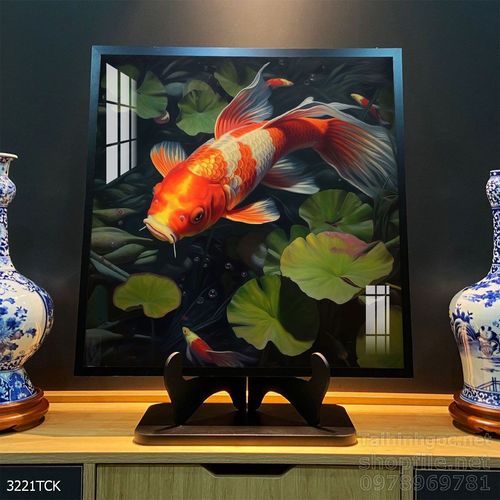 Tranh cá chép hoa sen đẹp mang nhiều ý nghĩa 