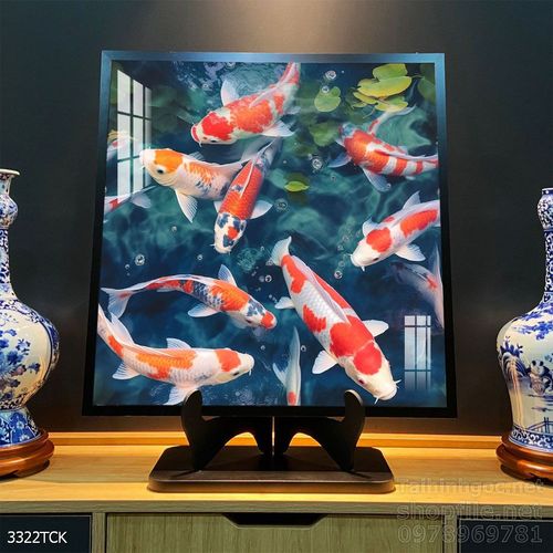 Tranh cá chép hoa sen cực đẹp