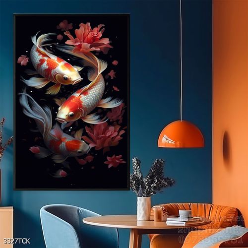 Tranh cá chép hoa sen đẹp mang nhiều ý nghĩa 