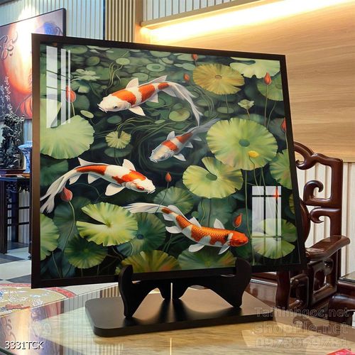 Tranh cá chép hoa sen treo tường mang nhiều ý nghĩa