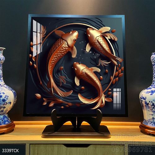 Tranh cá chép hoa sen cực đẹp