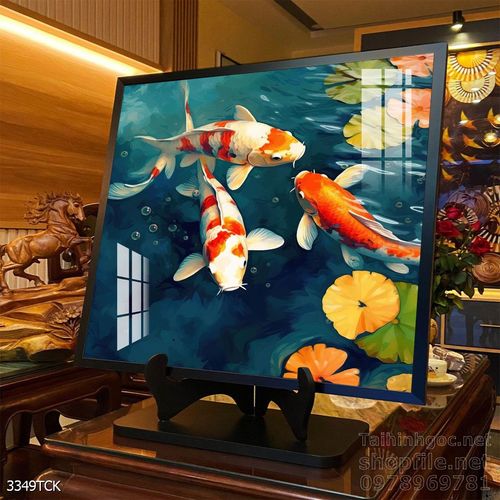 Tranh cá chép hoa sen treo tường mang nhiều ý nghĩa