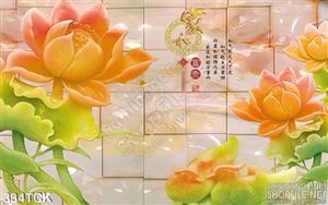 Tranh hoa sen, cá chép giả ngọc nghệ thuật