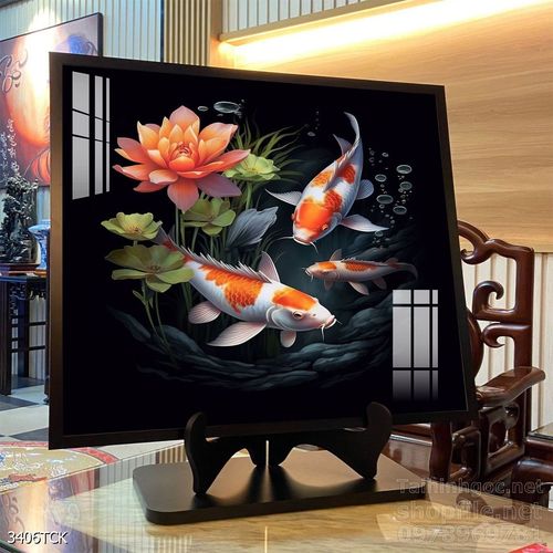 Tranh cá chép hoa sen đẹp mang nhiều ý nghĩa 