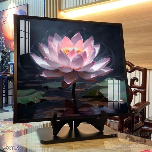 Mẫu tranh decor tường cá chép hoa sen 