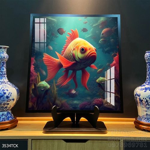 Tranh cá chép hoa sen cực đẹp