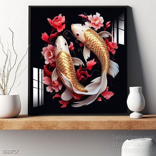 Tranh cá chép hoa sen đẹp mang nhiều ý nghĩa 