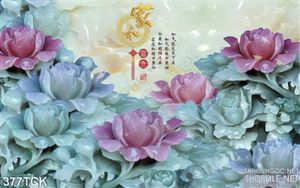 Tranh hoa sen, cá chép giả ngọc nghệ thuật