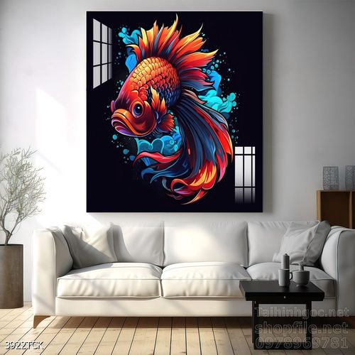 Tranh cá chép hoa sen cực đẹp