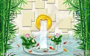 Tranh hoa sen, cá chép quần tụ phong thủy