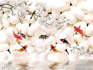 Tranh hoa sen, cá chép nghệ thuật