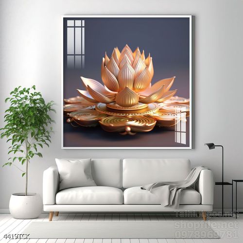 Mẫu tranh decor tường cá chép hoa sen 