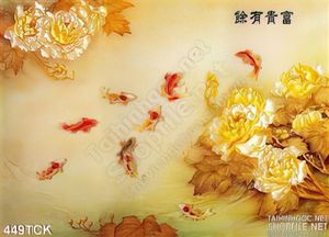 Tranh hoa sen, cá chép quần tụ nghệ thuật