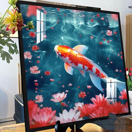 Tranh cá chép hoa sen treo tường mang nhiều ý nghĩa