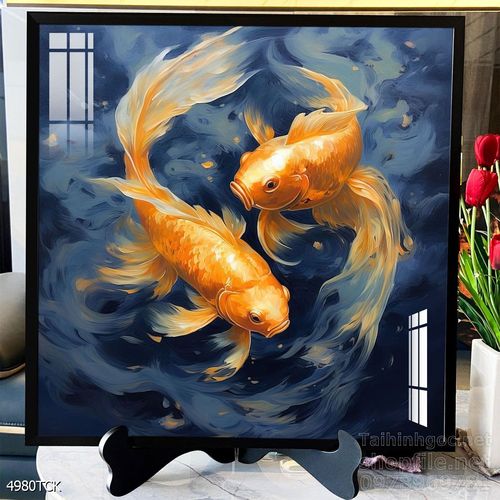 Tranh cá chép hoa sen treo tường mang nhiều ý nghĩa