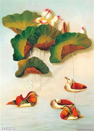 Tranh hoa sen, cá chép nghệ thuật độc đáo
