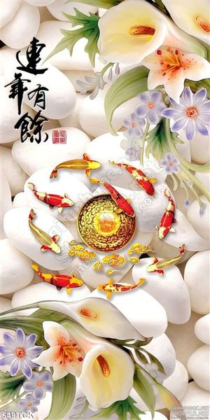 Tranh hoa sen, cá chép quần tụ nghệ thuật