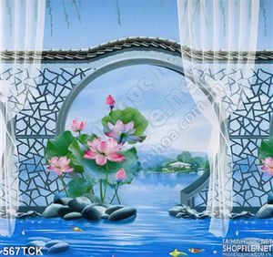 Tranh hoa sen, cá chép trang trí tường đẹp