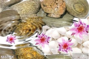 Tranh hoa sen, cá chép in gạch nghệ thuật