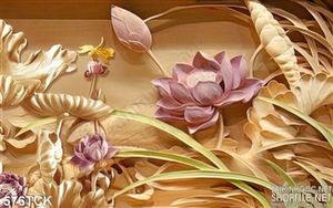Tranh cá chép hoa sen điêu khắc đẹp