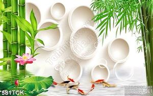 Tranh cá chép tung tăng dưới nước 3d đẹp