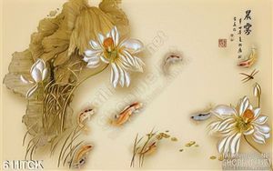 Tranh  bông hoa sen vẽ tay độc lạ 3d