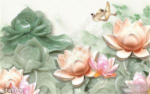 Tranh hoa sen giả ngọc