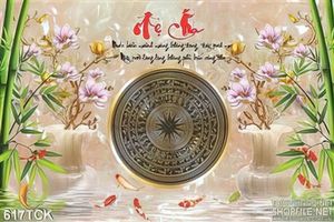 Tranh cá chép và trống đồng việt nam