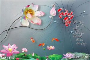 Tranh hoa sen trường thọ ý nghĩa in uv