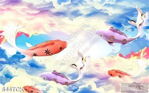 Tranh cá và bầu trời uv