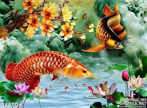 Tranh cá rồng in uv phú quý cho gia chủ 3d