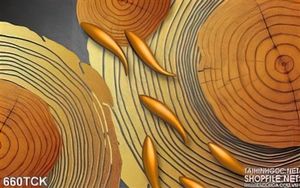 Tranh cá mạ vàng bơi 3d
