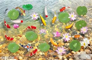 Tranh cá chép tung tăng bơi lội decor in uv