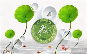 Tranh cá chép 3d chữ phúc