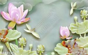 Tranh 3d hoa sen giả ngọc