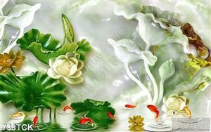 Tranh wall giải ngọc 3d hoa sen
